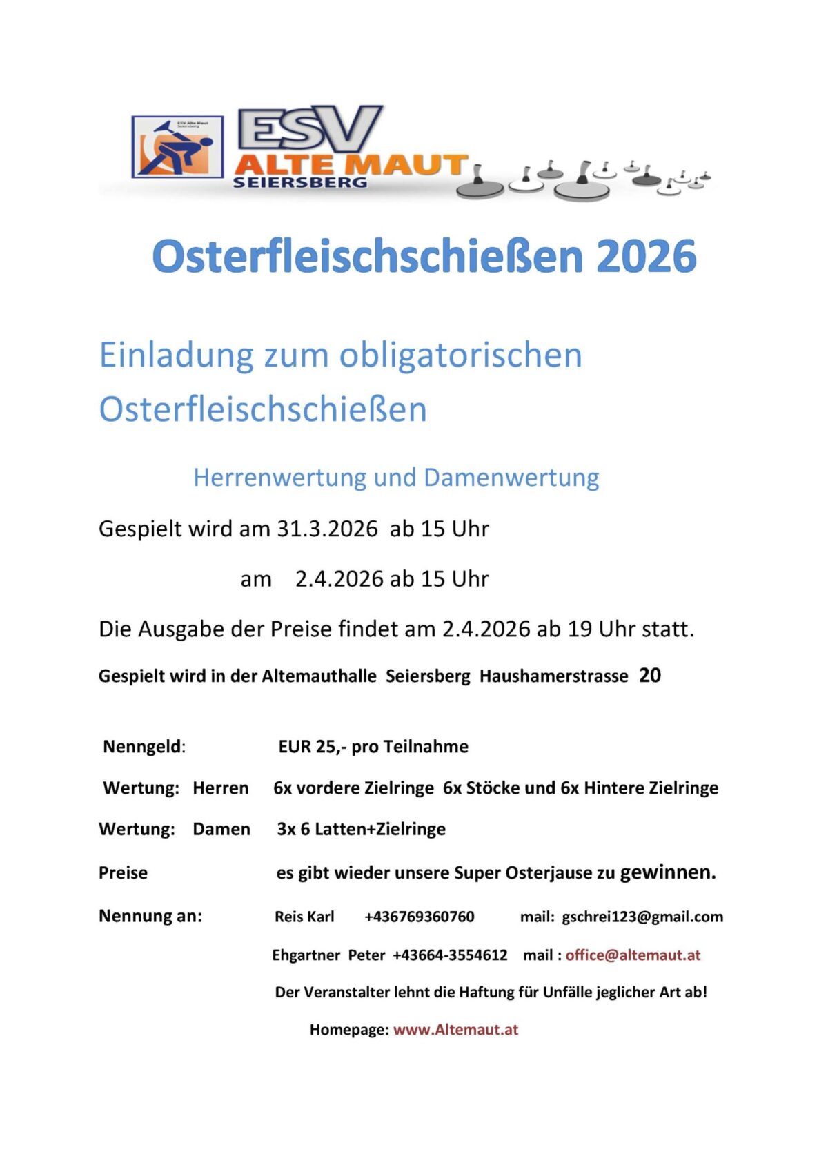 Osterfleischturnier 2026 Ausschreibung Damen+Herren_Seite_1